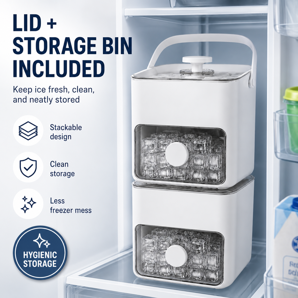 Make 48 Fresh Ice Cubes At Once — Release Them Instantly With One Simple Press