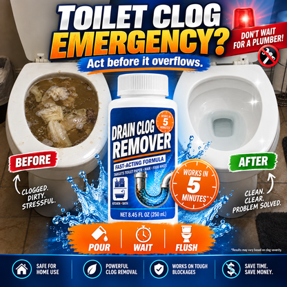 5-Minute Drain Clog Remover for Toilets, Kitchens & Fresh-Smelling Drains