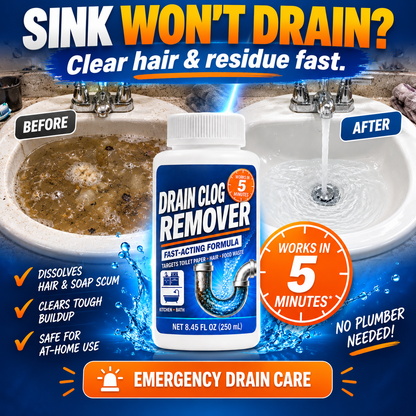 5-Minute Drain Clog Remover for Toilets, Kitchens & Fresh-Smelling Drains