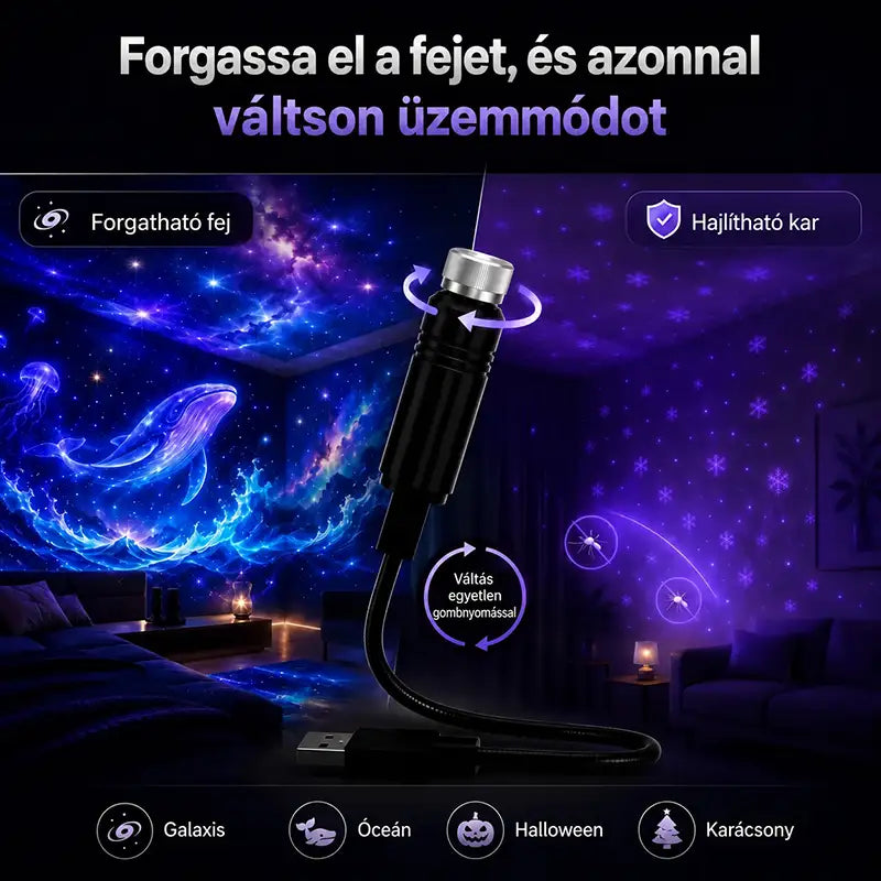 Topacme®🔮 2 az 1-ben: Lenyűgöző vetítés & Lila szemvédő fénymód
